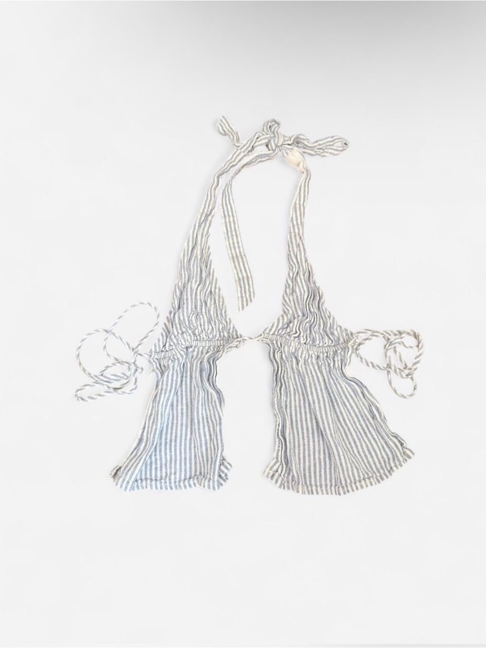 Hollister Striped Blue and White Halter Tank Top